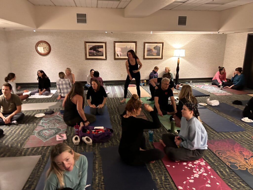 Yoga workshop circle at the Glenwood Springs retreat