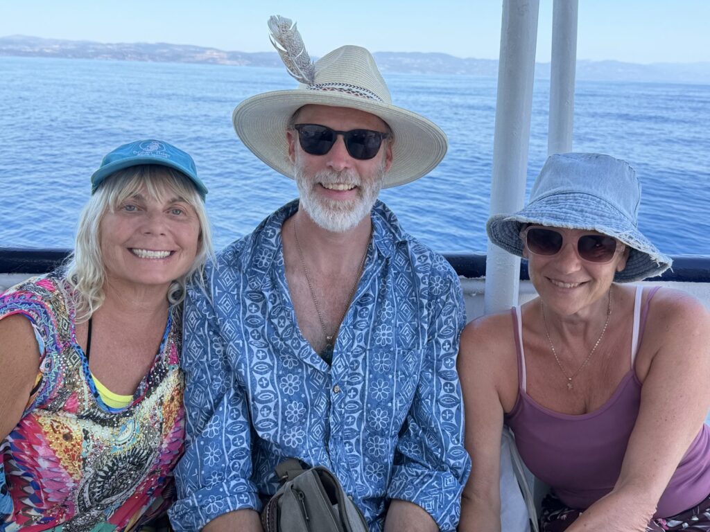 Michael and retreat friends on the boat cruise along the Aegean coast