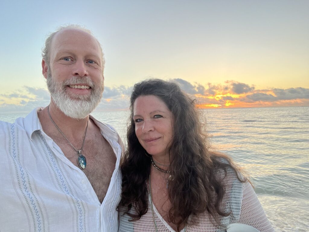 Retreat leaders at sunset on the beach in Mexico