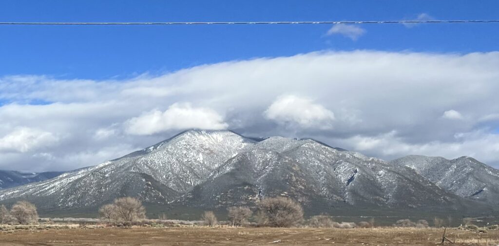 Snow-capped mountain near Taos, New Mexico