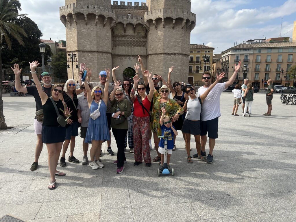 Karma Yoga Center retreat group celebrating in Valencia, Spain