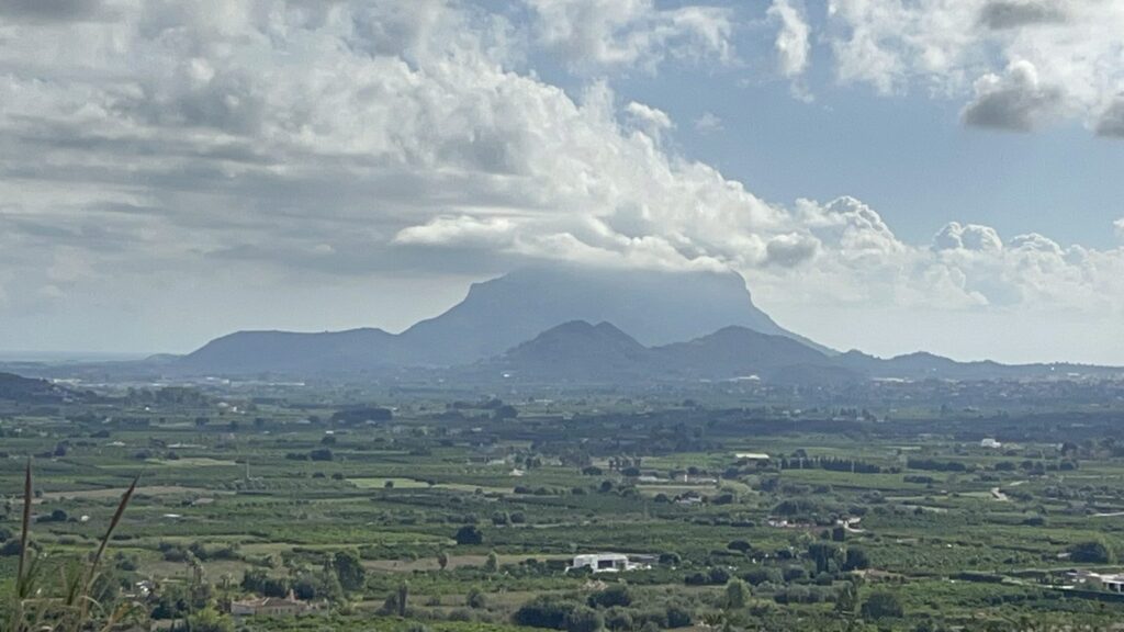 Retreat group on the mountain trail above Sagra, Spain