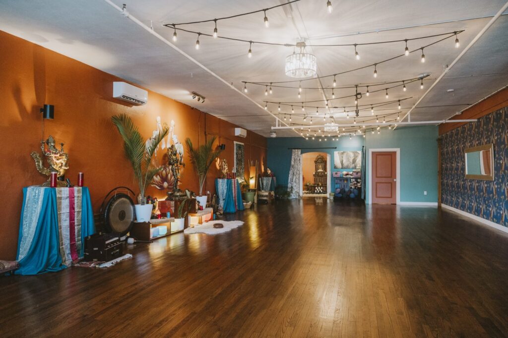 Main yoga studio at Karma Yoga Center, 1760 S. Broadway, Denver