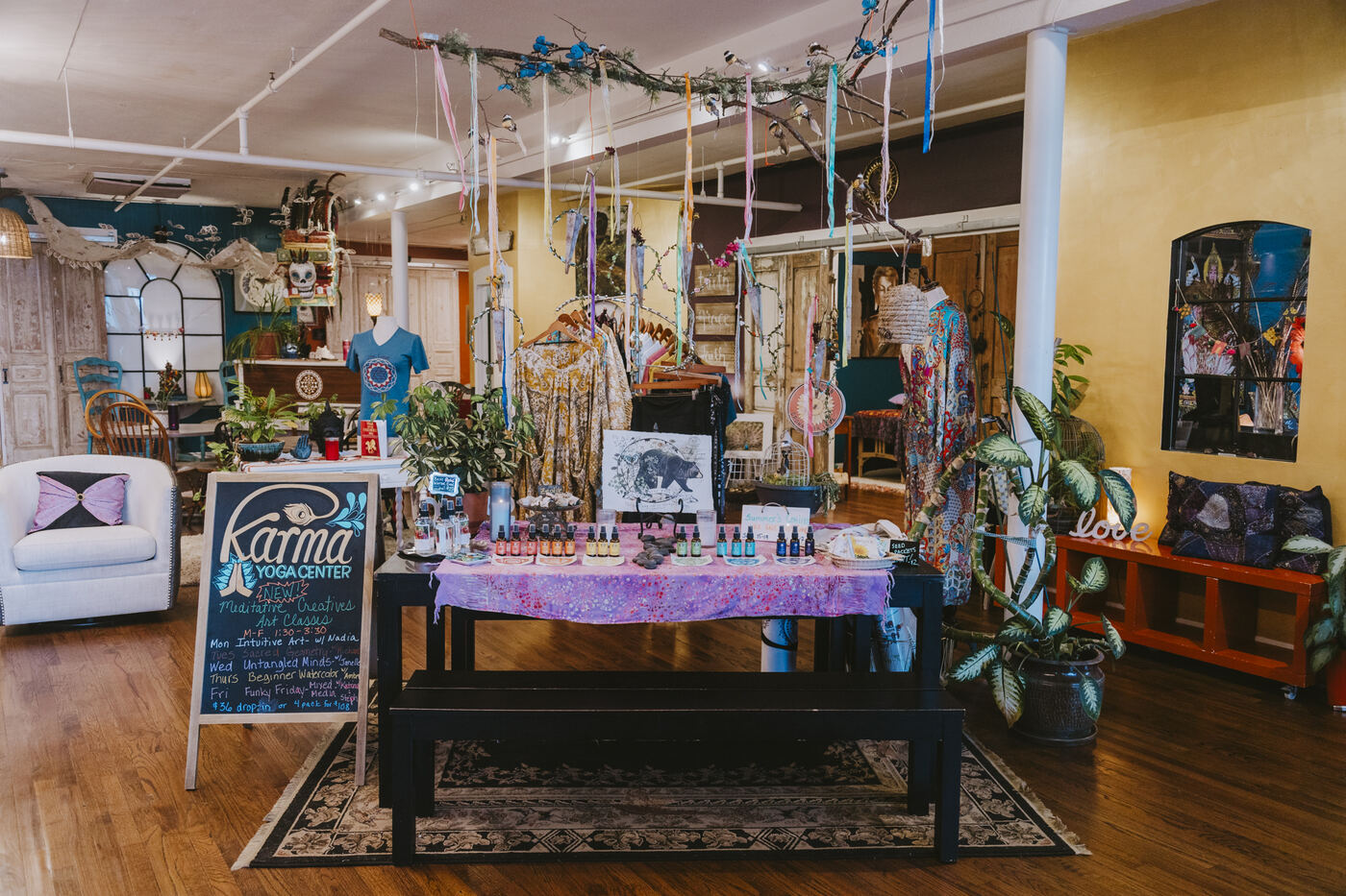 Retail boutique at Karma Yoga Center, Denver