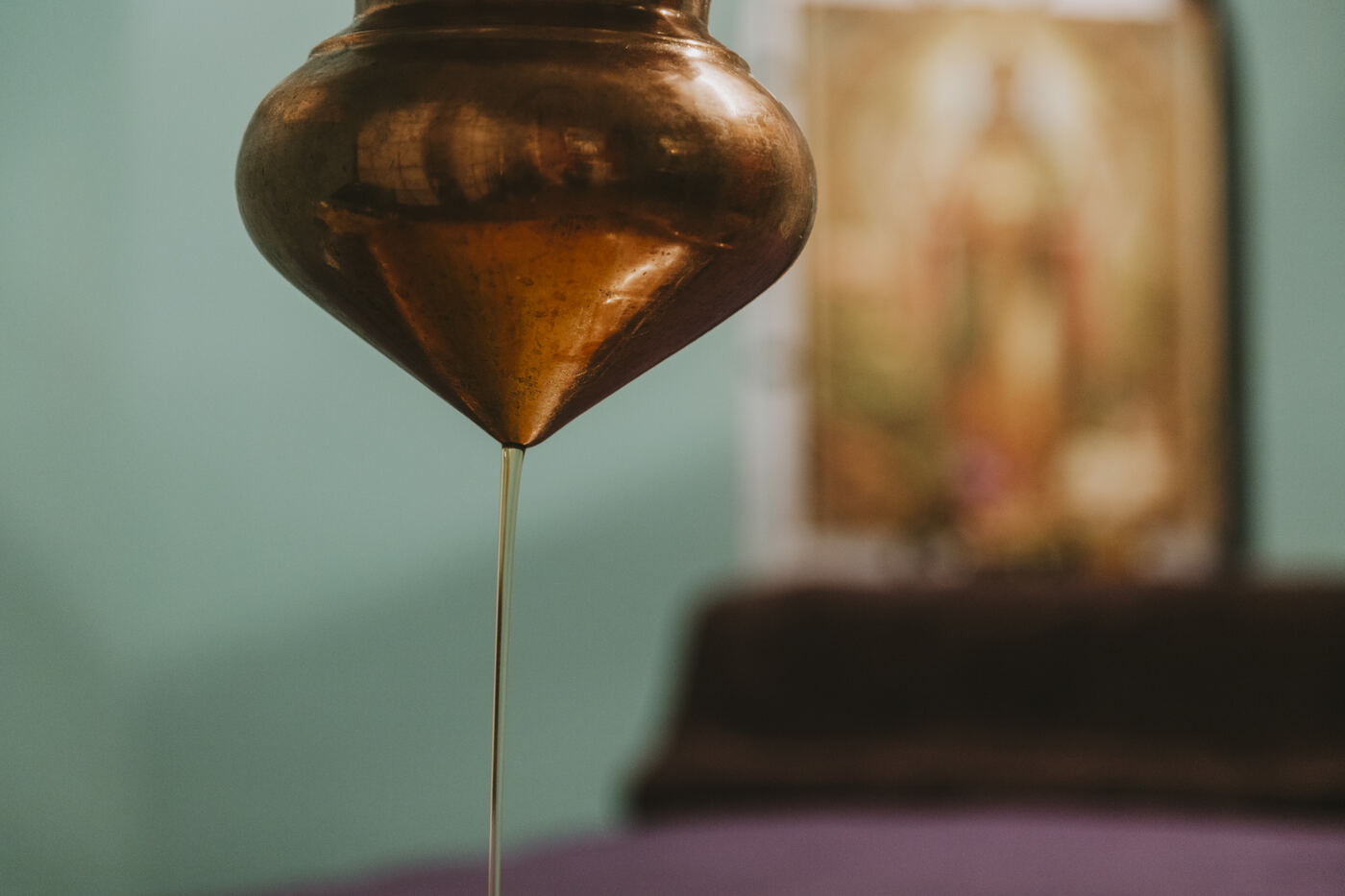 Shirodhara warm oil treatment at the Soma Spa, Denver