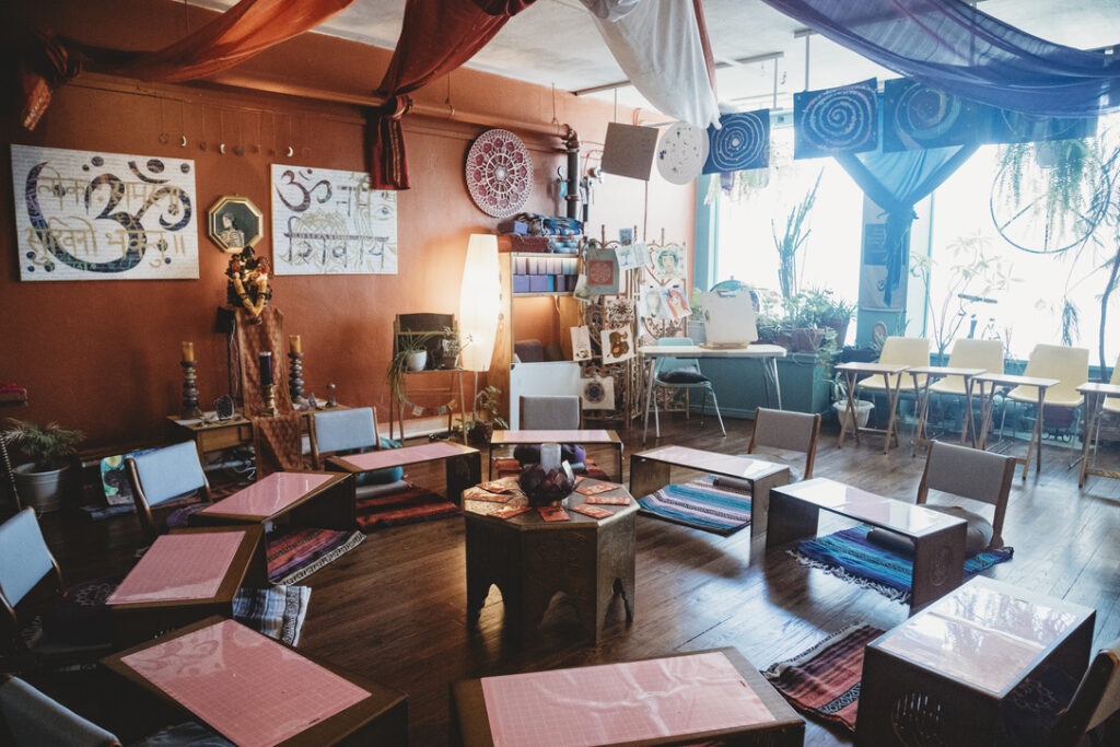 Sunlit teacher training and heArt & Soul art room at Karma Yoga Center